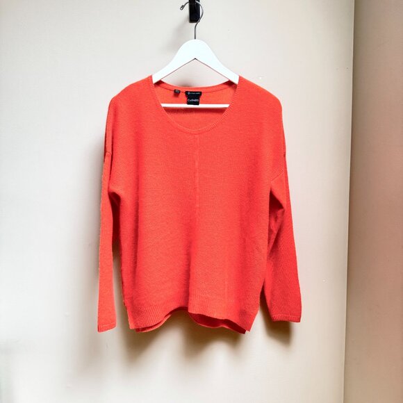 Cashmere Clouds Orange Cashmere Sweater - Picture 1 of 11